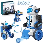 STEM Building Toys for Boys Remote Control & Programmable Robots Building Kit 3-in-1 DIY Mechanical Coding Robot Gifts for Kids Ages 8-14+