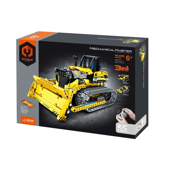 STEM Car Toy Building, APP Programming Remote Control 3-in-1 Crawler Bulldozer Building Block Take Apart Toy, 452 Pieces DIY Building Kit