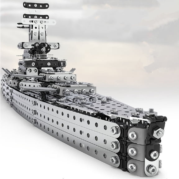STEM Education Metal Building Toys Kit Battleship Erector Set for Children Kids Adult