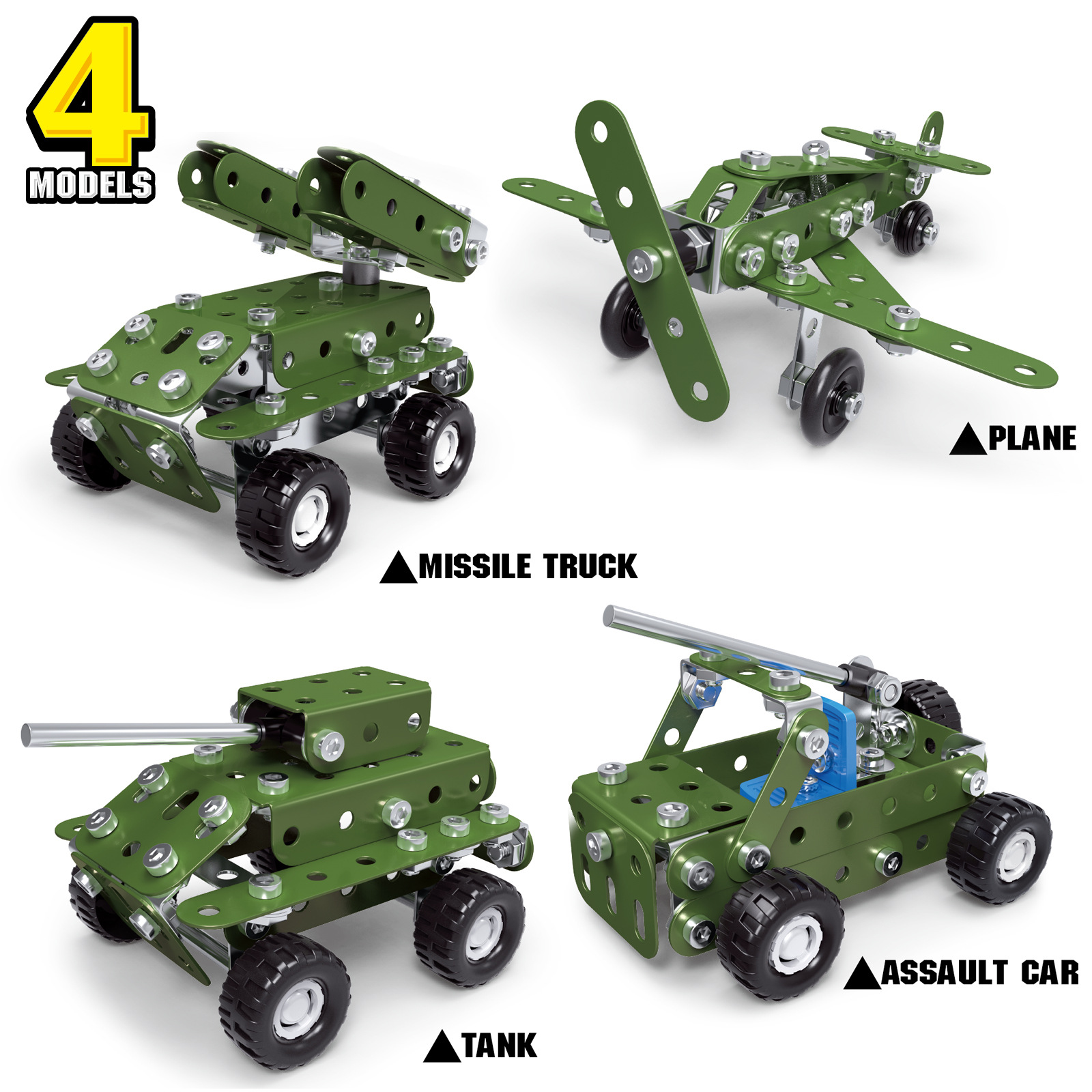STEM Education Metal Building Toys Kit Metal Assembled Armed Military