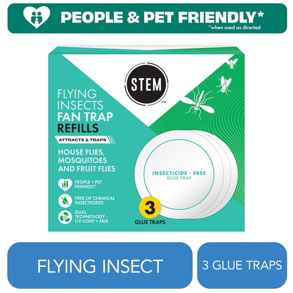 STEM Glue Trap Refill Pads for STEM Flying Insect Fan Trap Device, 3 Count