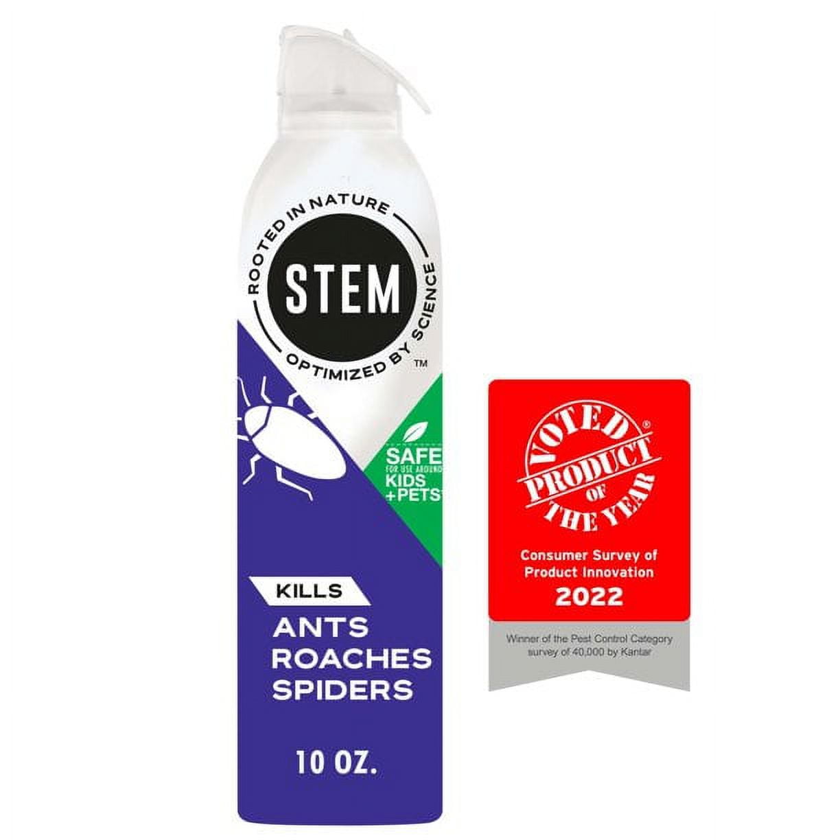 STEM Kills Ants, Roaches and Spiders ,plant-based active ingredient bug spray, botanical insecticide for indoor and outdoor use , 10 Ounce (Pack of 8)