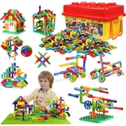 STEM Learning Pipe Tube Construction Building Blocks, Sensory Toys with Wheels Baseplate for All Ages Kids Boys Girls, 188 Pcs