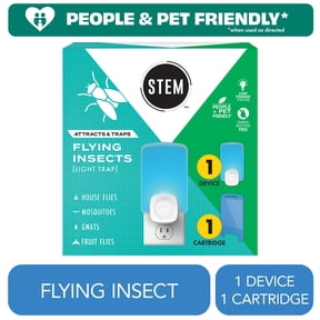 STEM Light Trap, Attracts and Traps Flying Insects, Emits Soft Blue Light, [Includes Starter Kit with 1 Trap and 1 Sticky Refill Cartridge]