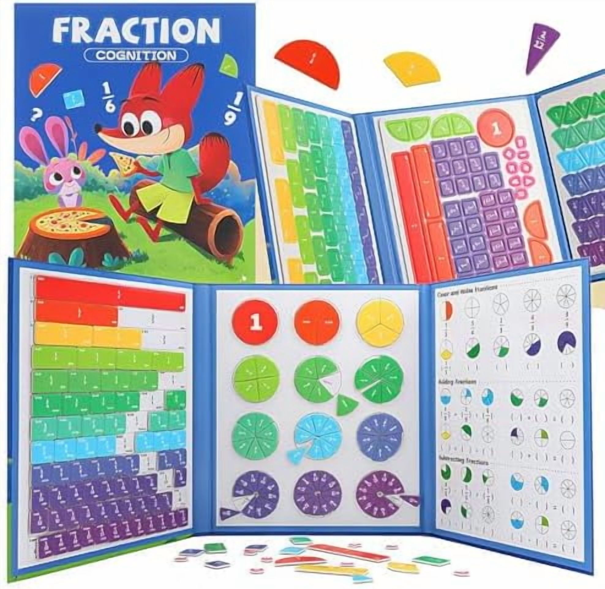 STEM Magnetic Fraction Demonstration Book for Kids with 152 Pcs Math ...