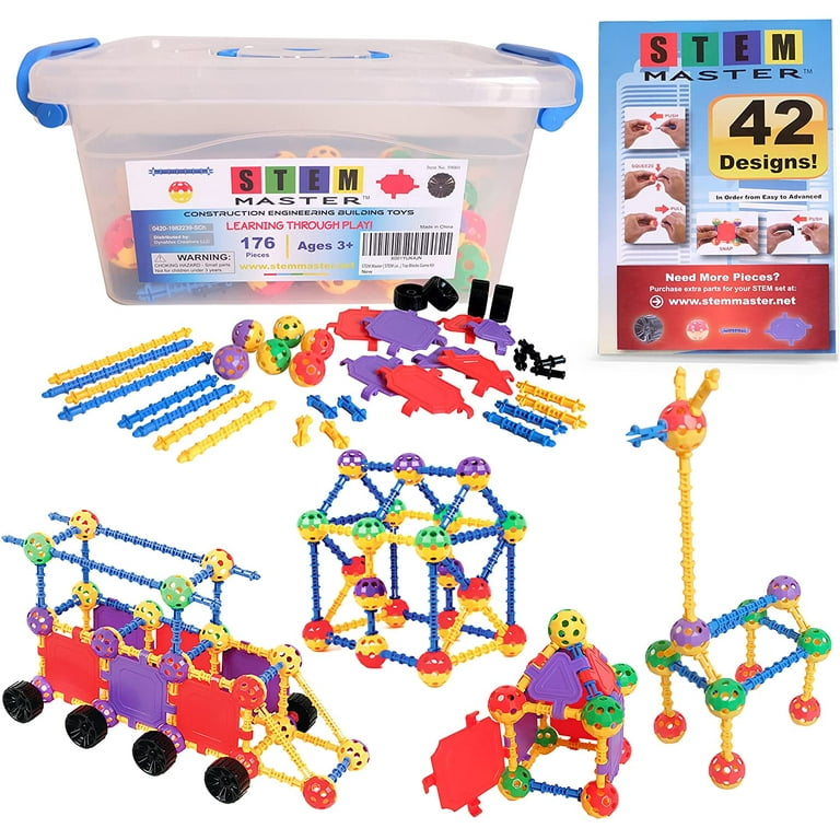 STEM Master Building Toys for Kids Ages 4-8 - STEM Toys Kit w/ 176