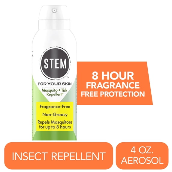 STEM Mosquito & Tick Repellent Bug Spray For Your Skin, Fragrance-Free, 4 oz