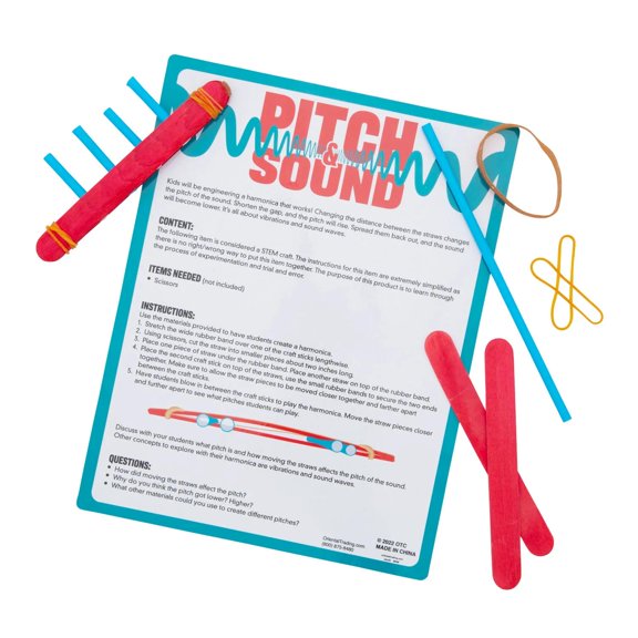 STEM Pitch Sound Harmonica Activity Learning Challenge Craft Kit - Makes 12