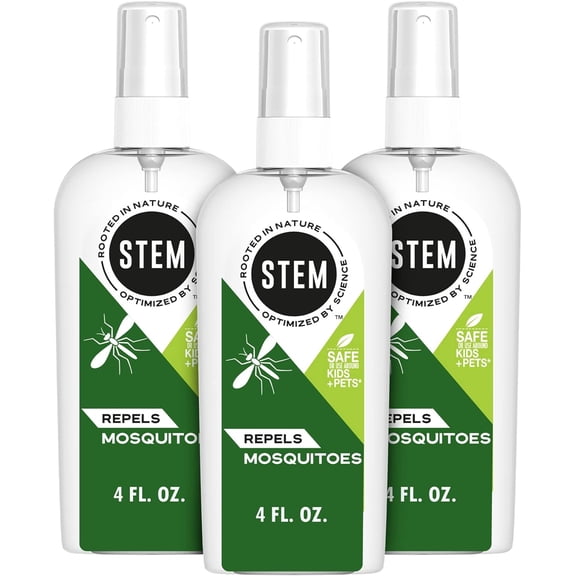 STEM Repels Mosquitoes ,DEET Free Mosquito Repellent Spray with Botanical Extracts, 4 oz (Pack of 3)