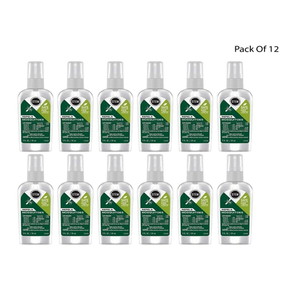 STEM Repels Mosquitoes, Insect Repellent Spray with Essential Oil, 2 Fl Oz (Pack Of 12)