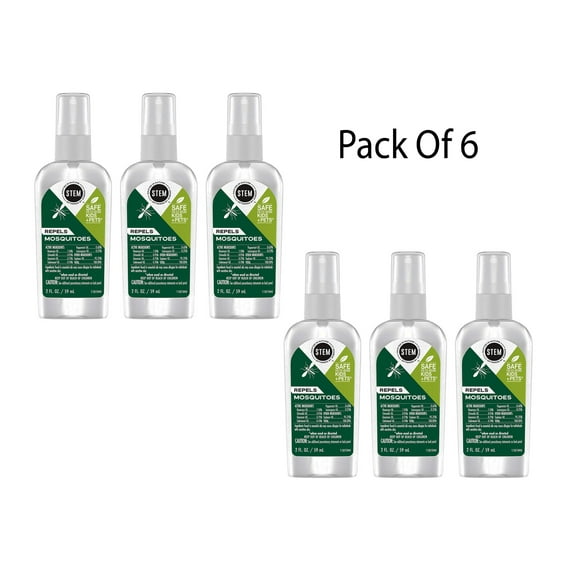 STEM Repels Mosquitoes, Insect Repellent Spray with Essential Oil, 2 Fl Oz (Pack Of 6)