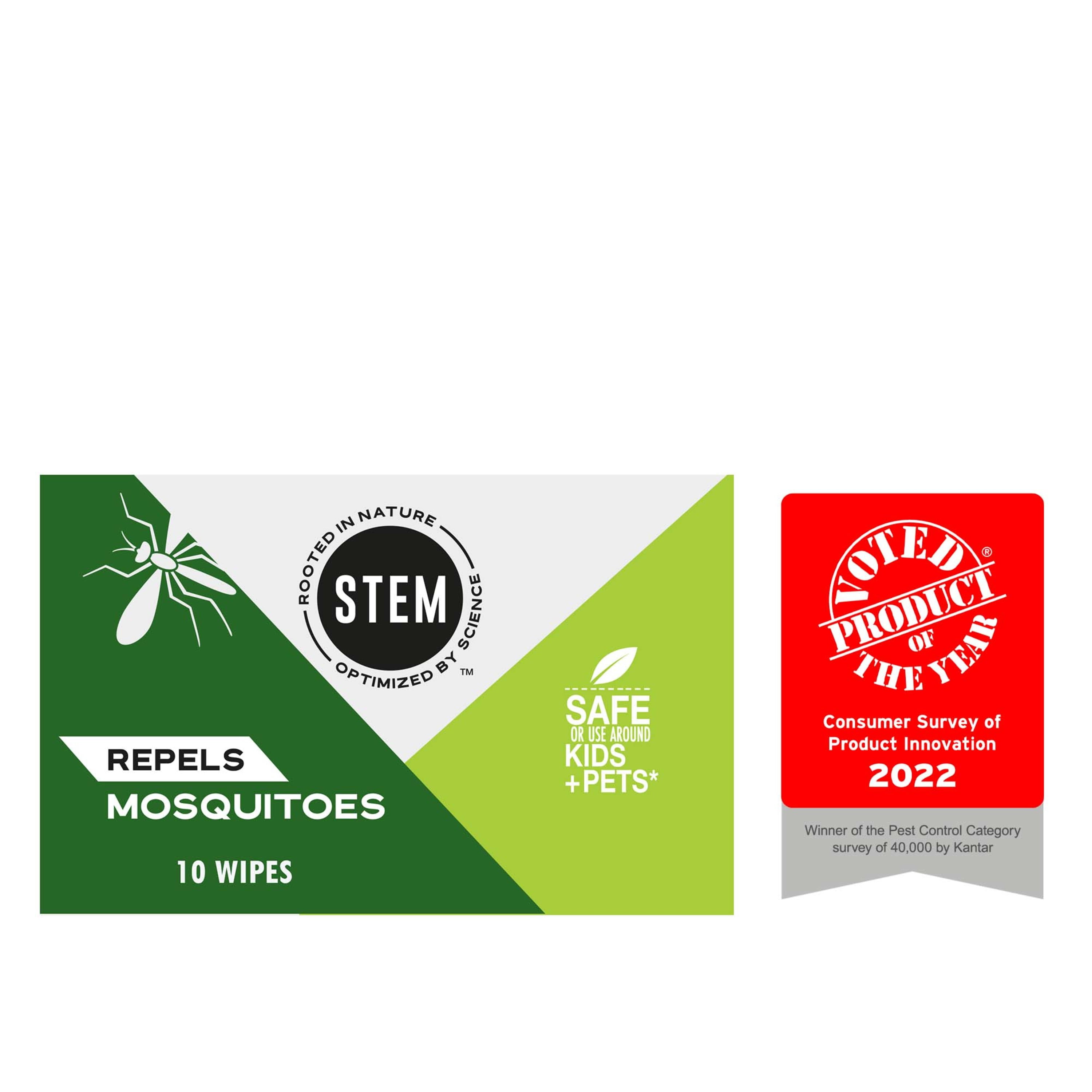 STEM Repels Mosquitoes, Mosquito Repellent Wipes with Botanical