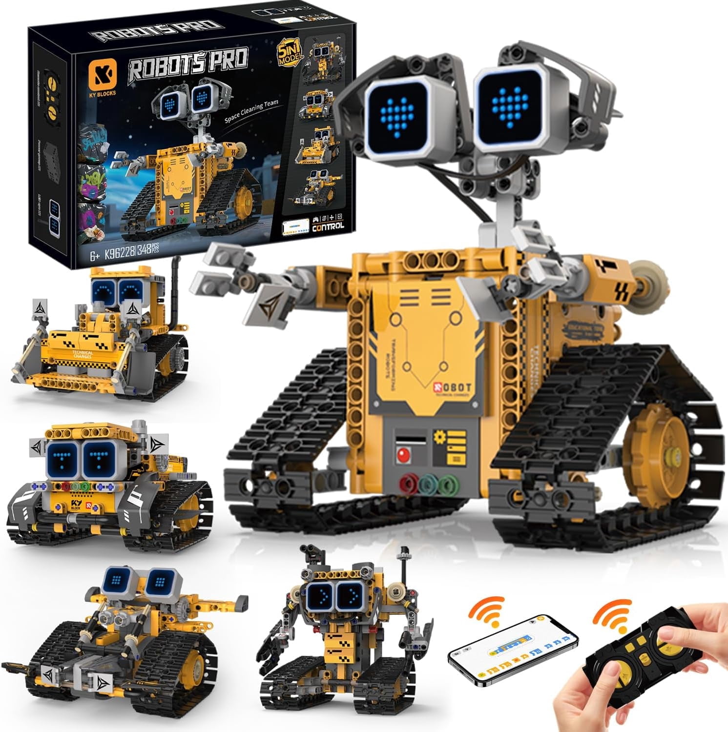 STEM Robot Building Kit, 5-in-1 Remote Control Building Toys Kit,Chirstmas Birthday Gift for Boys Ages 8 9 10 11 12 13 14