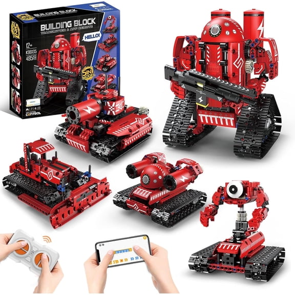 STEM Robot Building Kit for Boys Age 14+, 5 in 1 Remote Control Robot Toys with 495 Pieces, Engineering Science Birthday Gifts for Kids Teens 14+Years Old