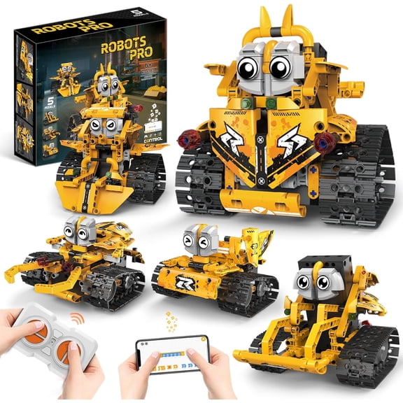STEM Robot Building Kit for Kids Ages 8-16, 5 in 1 Robot Toys with APP & Remote Control, 269 PCS Programmable Engineering Building Blocks Birthday Gifts for Boys Girls Age 6 7 8 9 10 11 12+