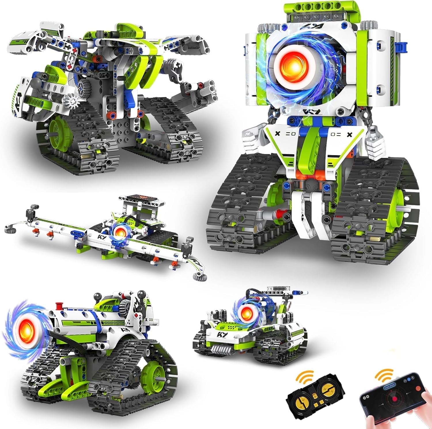 5 in1 STEM Robot Building Kit, 337PCS APP/Remote Control Mech RC Robotics for Kids Ages 8-12, Science Kit Coding Robots Toy Set, Birthday Gifts for Boys Age 8-14+