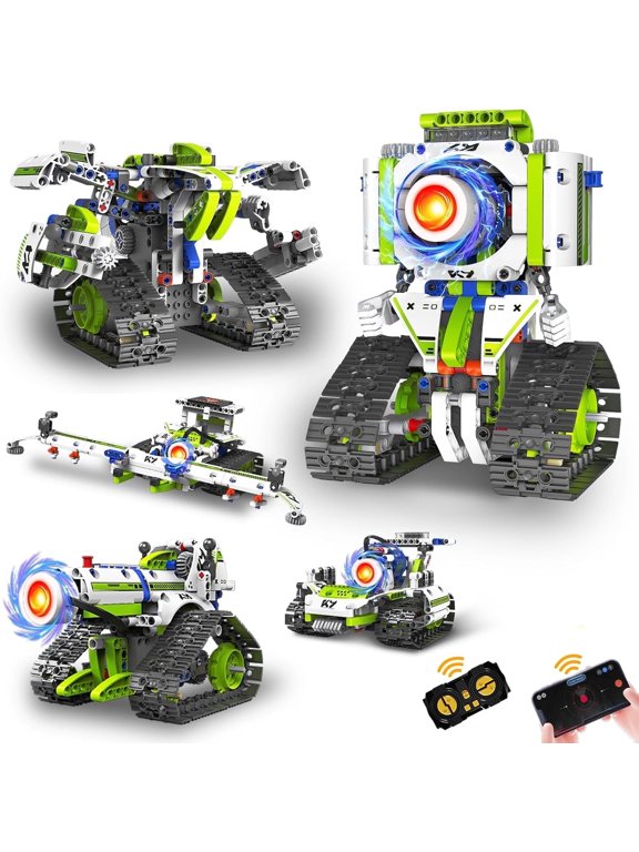 5 in1 STEM Robot Building Kit, 337PCS APP/Remote Control Mech RC Robotics for Kids Ages 8-12, Science Kit Coding Robots Toy Set, Birthday Gifts for Boys Age 8-14+