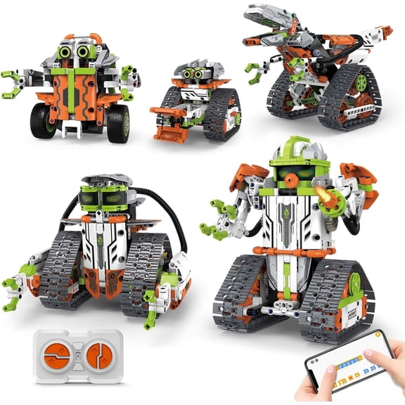 STEM Robot Building Kit with Remote Control, Coding Robotic Technic Toys ,5 in 1 Science Kit Robotic Models with 539 Pieces