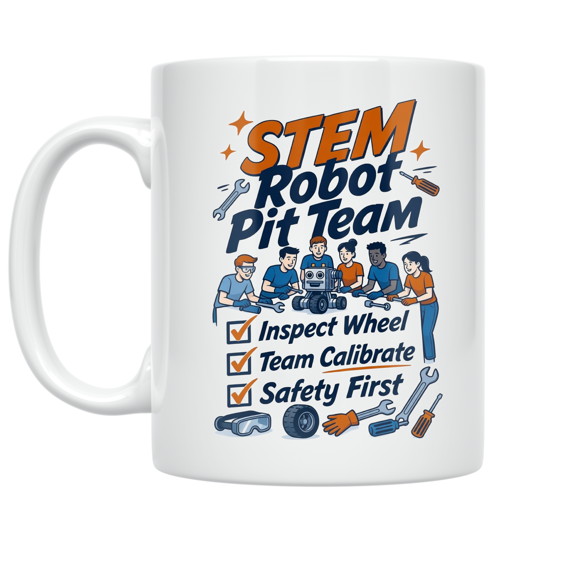 STEM Robot Pit Team Design - Student Collaboration - 11 oz Ceramic Coffee Mug