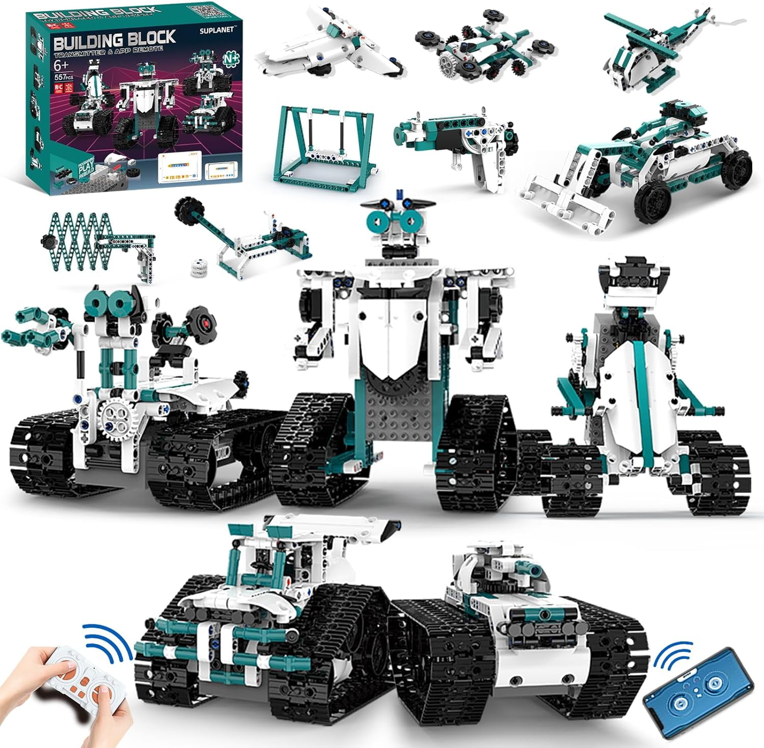STEM Robot Toys Remote Control Robotics Toys for Kids, Programmable Building Robot Kit Science Educational(469 Pcs)