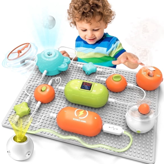 Ribeijess STEM Science Experiment Circuit Kit for boy 4-8, 31 Snap-fit Circuit Parts, 300+ Projects for Kids 6-10