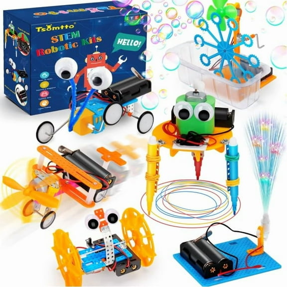STEM Science Kits for Kids 6-8, Educational Toys for Kids 4-6-8, Kids Stem Robot Toys Electronic Science Experiments Engineering Building Kit Birthday Gifts, Toys 6 7 8 9 10 11 12 Year Old Boys Girls