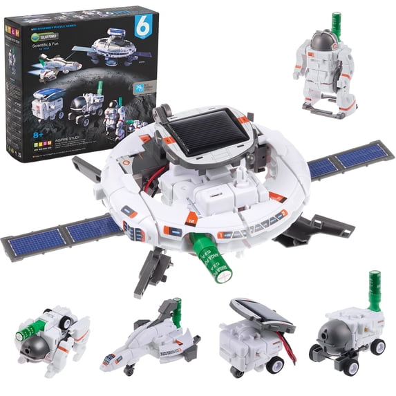 STEM Solar Robot Kit for Kids, 6-in-1 Space Toys with Solar Panel, Educational Science Learning Building Robot Toys Gift for Kids Boys & Girls Age 6+