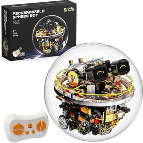 STEM Spherical Robot Building Kit - 804 Pcs App & Remote Control Rolling Sphere Robotics Toy, (Electroplated Premium Tech Set)