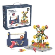 Valessati Drill Set STEM Toys for Kids 3+ with Safe Plastic Construction Building Blocks, 238 Pieces