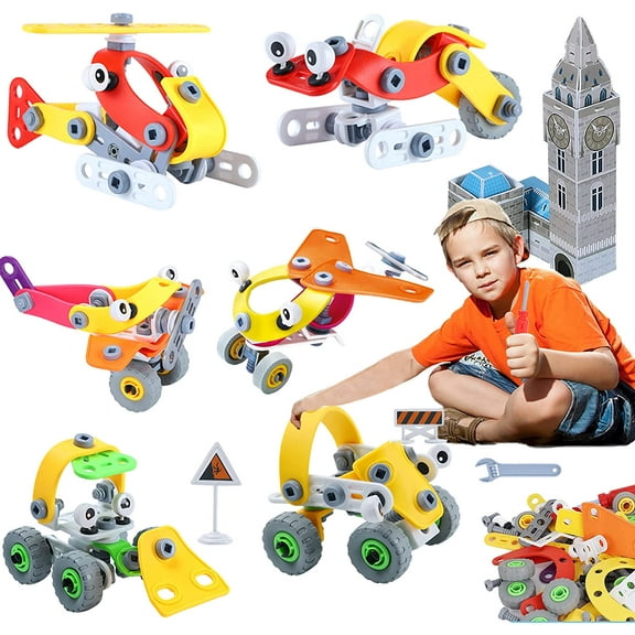 STEM Toys Kit, Building Blocks Learning Set, Stacking Blocks Take Apart Educational ActivityToddler Constructiong Playmat Models Preschool Gift for Kids Age 4 5 6 7 8 9 10 Boys Girls