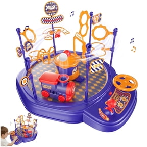 KNMDU STEM Floating Ball Board Game for Kids, Electric Train Challenge Toy with Adjustable Airflow and Music, Gift for Ages 3+