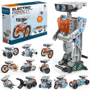 STEM Toys Solar-Powered Transforming Robot Toy - 12-in-1 Science Educational Construction Set for Kids 202 pieces
