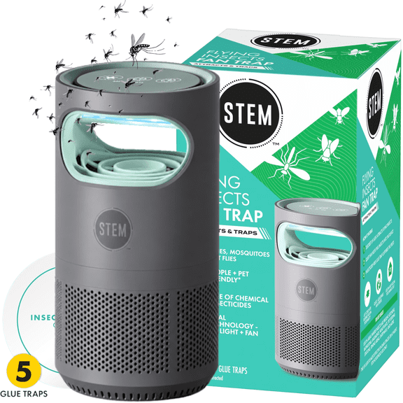 STEM UV Light & Glue Flying Insect Trap Starter Kit, Pet Friendly Fan Bug Trap