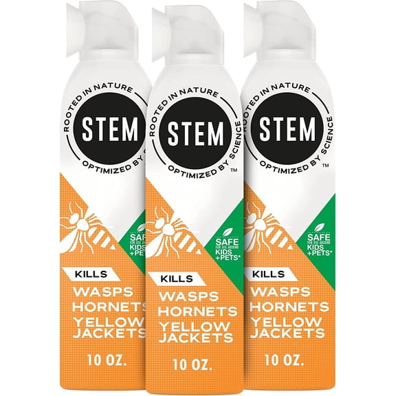 STEM for Wasps, Hornets and Yellow Jackets: Plant-Based Active Ingredient, Botanical Spray for Outdoor use, 10 Ounce Pack of 3