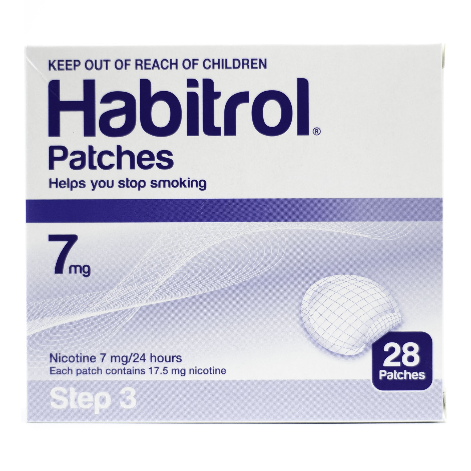 Habitrol Step 3 Nicotine Patches, 7mg, 24hr Transdermal System, 28