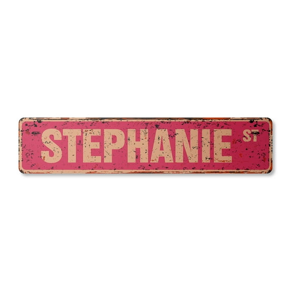 STEPHANIE Vintage Plastic Street Sign Childrens Name Room Sign | Indoor/Outdoor | 30" Wide