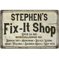 thumbnail image 1 of STEPHEN'S Fix-It Shop Sign Grandpa Dad Wall Decor 16 x 24 Matte Finish Metal 116240006037, 1 of 1