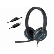 Cyber Acoustics Stereo USB Headset AC-5008, in-line Controls for Volume & Mic Mute, Adjustable Mic Boom for PC & Mac, Perfect for Classroom or Home