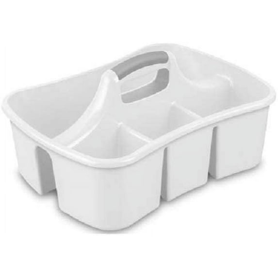 STERILITE 15888006 White 4 Compartment Cleaning Supplies Caddy - Quantity 7
