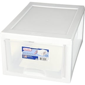 STFZ0 Storage Drawer - Stackable Plastic Storage Container - Single Piece, White