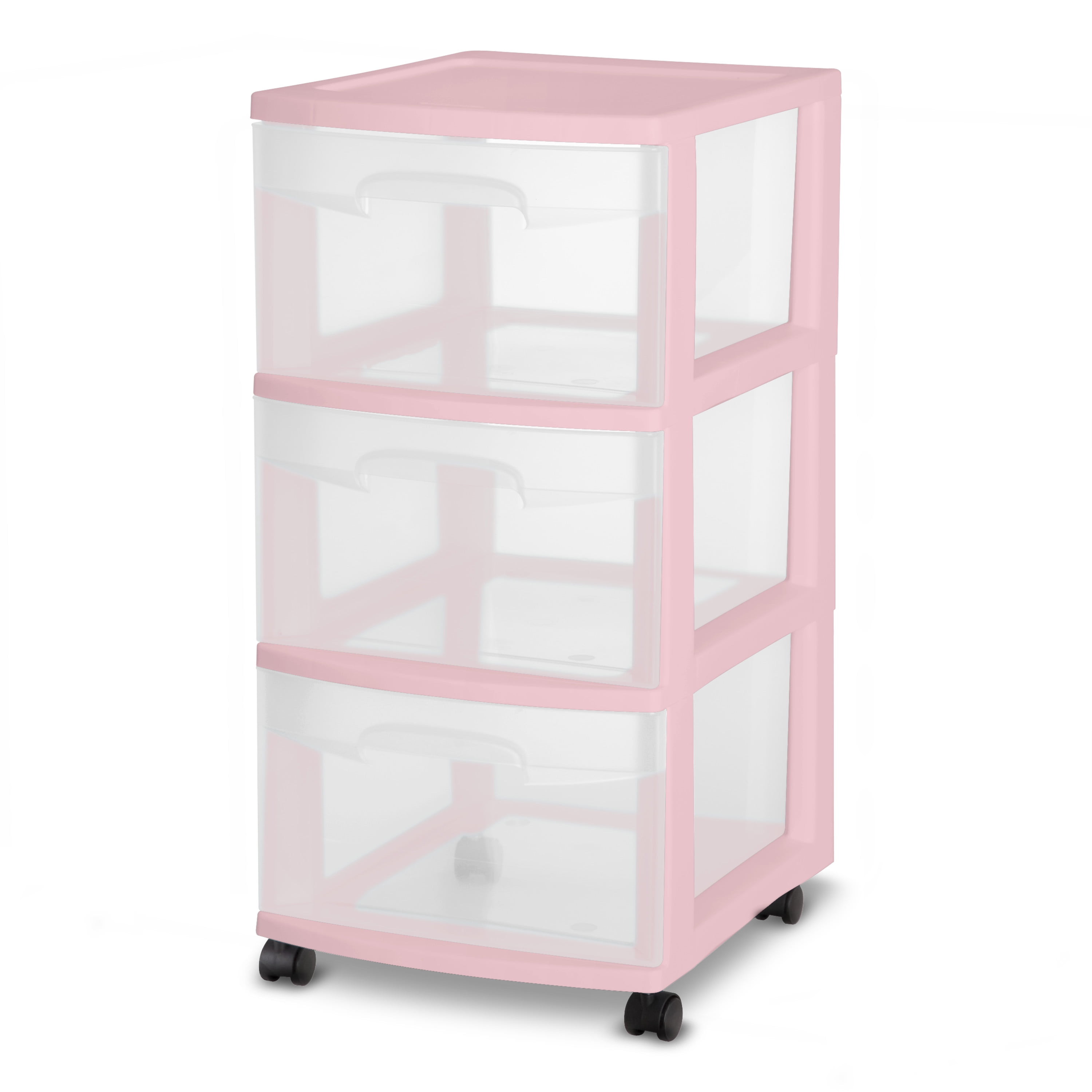 STERILITE 3 DRAWER CART PEARL BLUSH