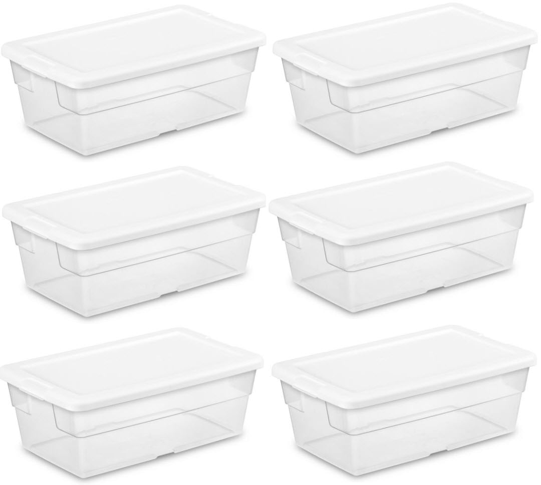 Sterilite 40PCS 6 Qt Plastic Shoe Storage Box Set,BPA-free and