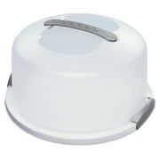 STERILITE Cake Server with Lid, 1 pack, White