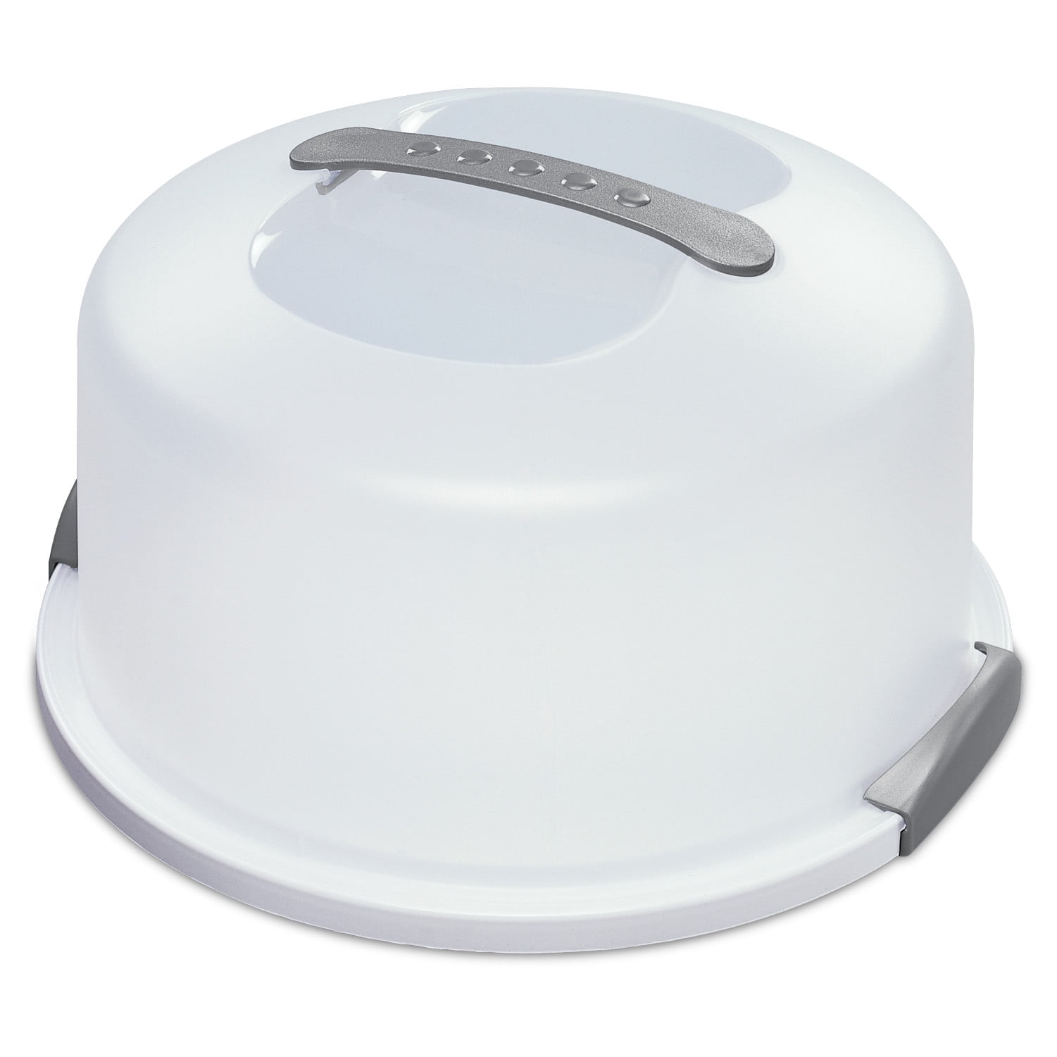 STERILITE Cake Server with Lid, 1 pack, White