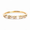 thumbnail image 1 of STERLING MINIMALIST 4X2MM Baguette & Round CZ Diamond Sterling Silver Ring for women Delicate Women's Fine Jewelry , Perfect Gift for Her, 1 of 5