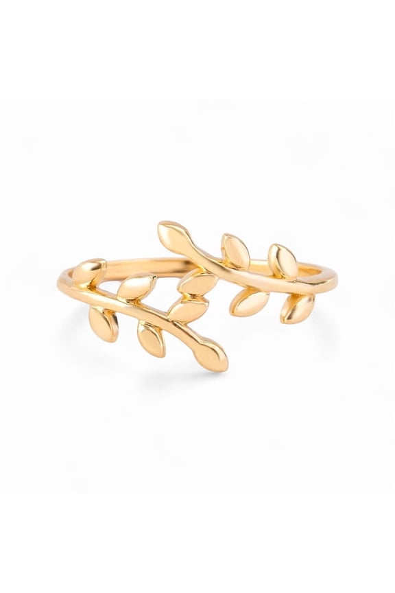Natured Inspired Twig Leaf Ring , Rose Gold Plated Silver, Chirstmas / Birthday Gift for Her, Art Deco Ring