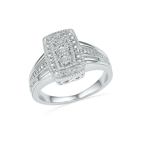 STERLING SILVER 0.02 CTTW WHITE DIAMOND FASHION RING