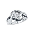 thumbnail image 1 of STERLING SILVER 0.03 CTTW WHITE & BLACK DIAMOND HEART RING, 1 of 3