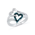 thumbnail image 1 of STERLING SILVER 0.03 CTTW WHITE & BLUE DIAMOND HEART RING, 1 of 4