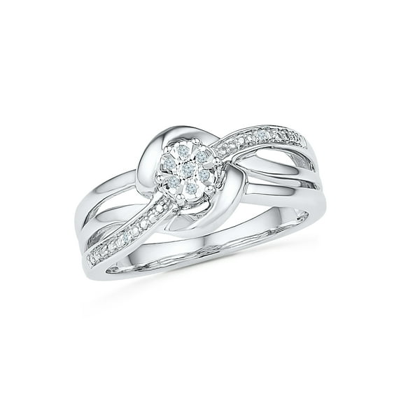 STERLING SILVER 0.03 CTTW WHITE DIAMOND FASHION RING